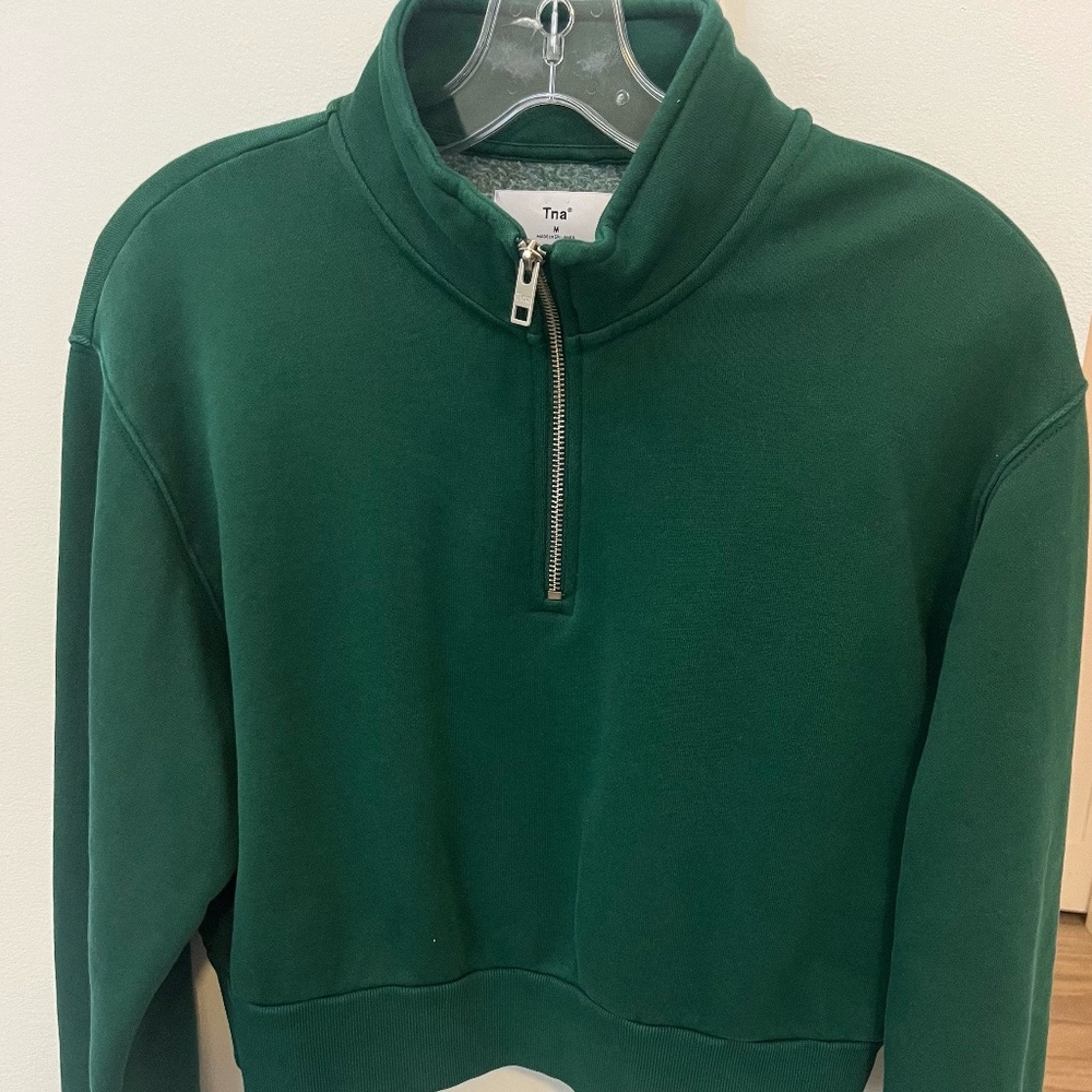 TNA Green Half-Zip Sweatshirt